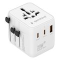 gembird universal travel power adapter 20 w white extra photo 7
