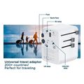 gembird universal travel power adapter 70 w white extra photo 1