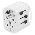 gembird grounded universal travel power adapter 15 w white extra photo 1