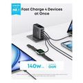 anker wall charger zolo 140w 5a 1x usb a 3x type c with type c cable black b2697gz1 extra photo 1