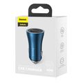 baseus car charger golden contactor pro 40w 3a 1x usb a 1x type c dark blue ccjd 03 extra photo 1