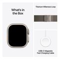 apple watch ultra 3 natural titanium 49mm natural titanium milanese loop medium mewy4qf a extra photo 2