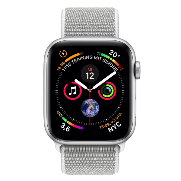 apple watch silver aluminum case with seashell sport loop