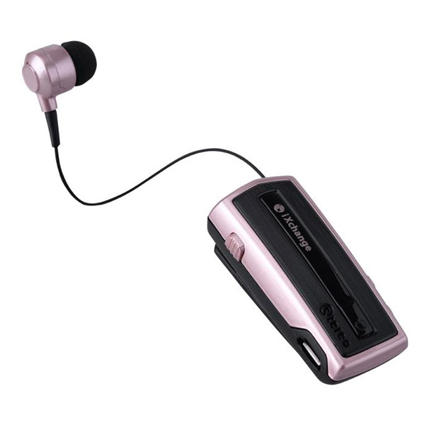 Ixchange Ua28fzv Retractable Bluetooth Headset With Vibrator Rose Gold