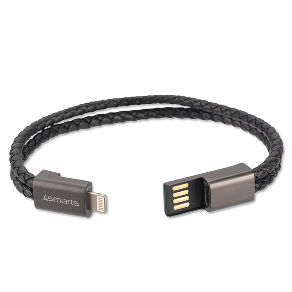 4smarts Lightning Charging Wristband Size L Black Καλωδιο (TEL.071689)