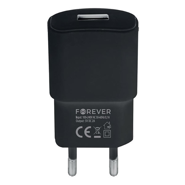 Forever Universal Wall Charger USB 2A Tc01 + 3in1 Nylon Cable (micro