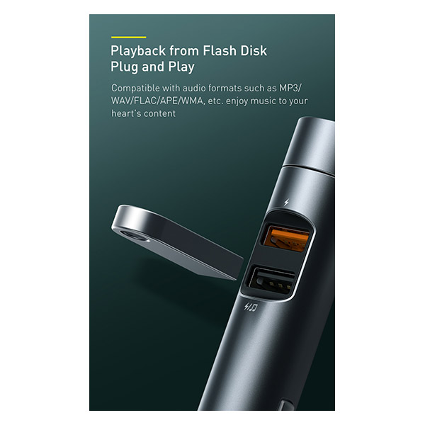 Baseus Energy Column CAR KIT Wireless Mp3/fm Transmitter + Quick