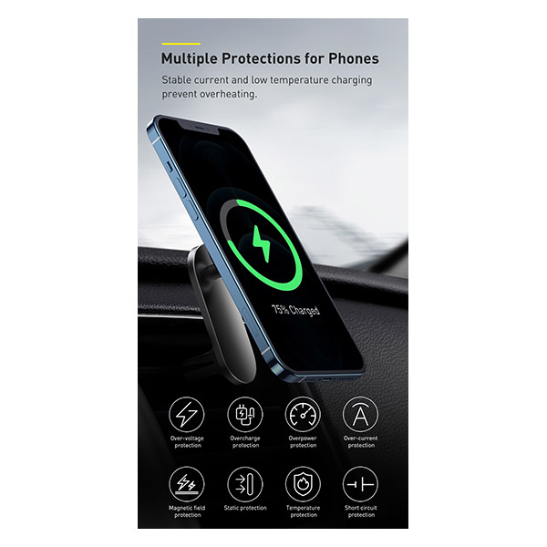 Baseus BIG Energy CAR Mount Wireless Charger Black Φορτιστες (TEL.082276)