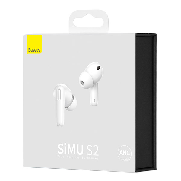 Baseus Simu S2 ANC True Wireless Earphones White - Bluetooth headset ...