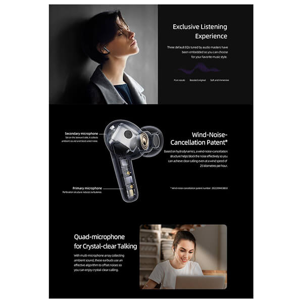 QCY T13X TRUE WIRELESS IN-EAR EARBUDS QUICK CHARGE 380MAH BLACK