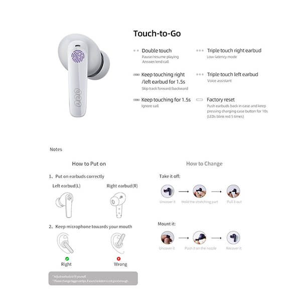 QCY T13X TRUE WIRELESS IN-EAR EARBUDS QUICK CHARGE 380MAH BLACK