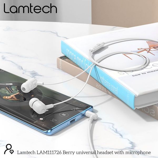 LAMTECH FASHIONABLE 3,5MM EARPHONES WITH MIC WHITE LAM111726