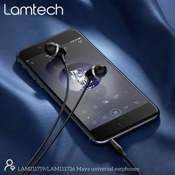 LAMTECH FASHIONABLE 3,5MM EARPHONES WITH MIC BLACK LAM111719