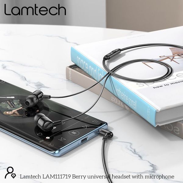 LAMTECH FASHIONABLE 3,5MM EARPHONES WITH MIC BLACK LAM111719