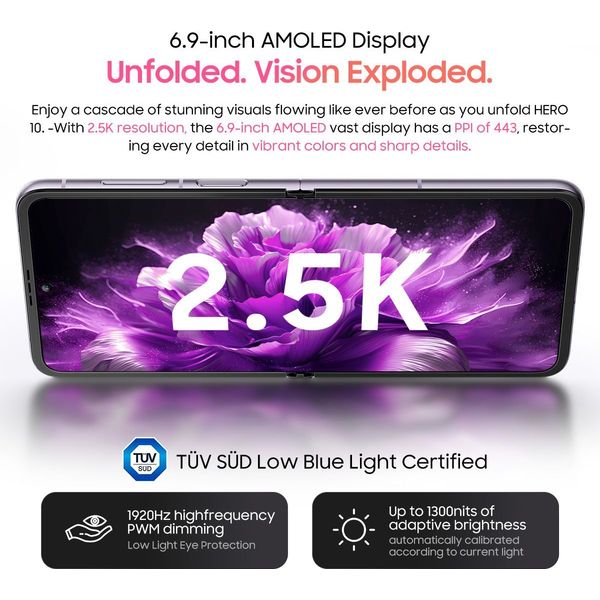 ΚΙΝΗΤΟ BLACKVIEW HERO 10 (12GB+256GB) NFC FLIP SMARTPHONE ANDROID 14 BLACK HERO10-B