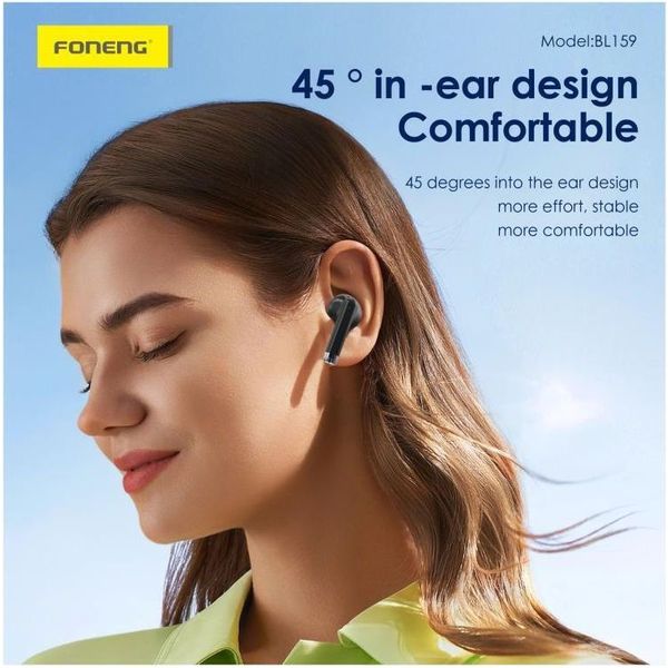 TRUE WIRELESS BLUETOOTH EARPHONES FONENG BL159 WITH DIGITAL DISPLAY BLACK