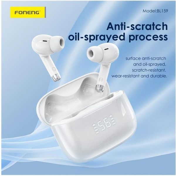 TRUE WIRELESS BLUETOOTH EARPHONES FONENG BL159 WITH DIGITAL DISPLAY BLACK