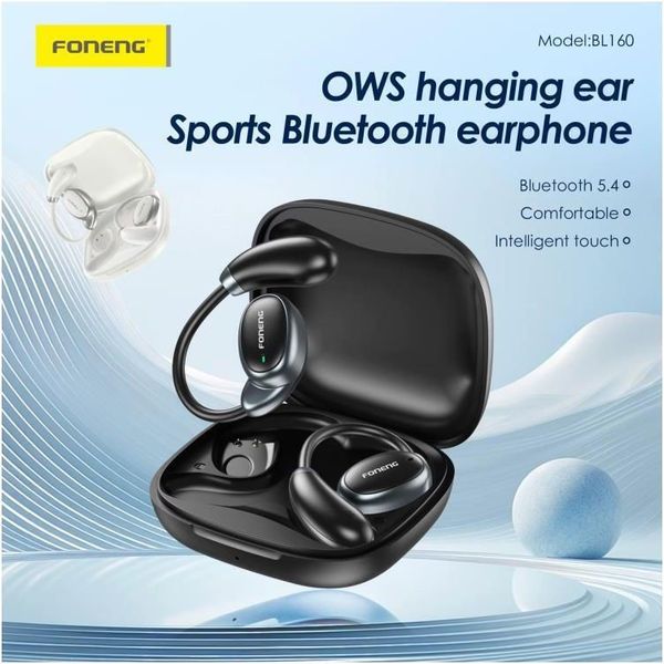 TRUE WIRELESS BLUETOOTH EARPHONES FONENG OWS BL160 BLACK