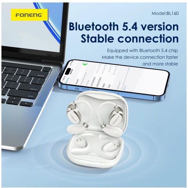 TRUE WIRELESS BLUETOOTH EARPHONES FONENG OWS BL160 BLACK