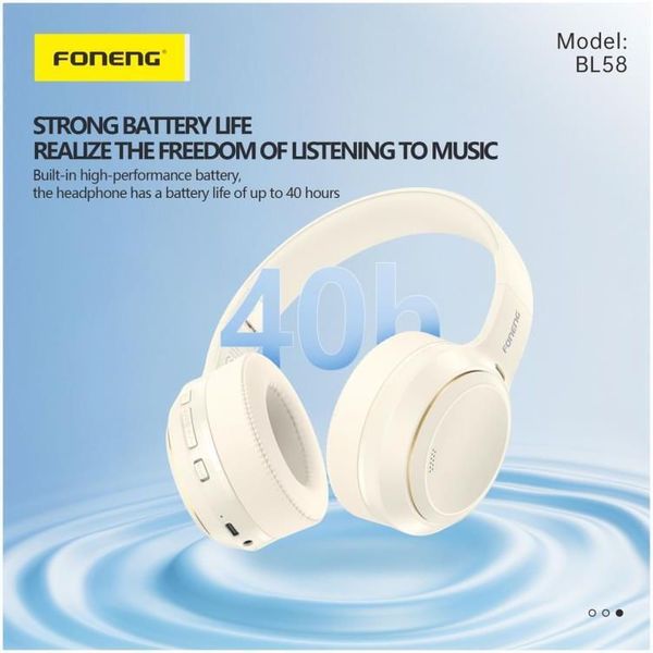 WIRELESS STEREO HEADPHONES FONENG BL58 BEIGE