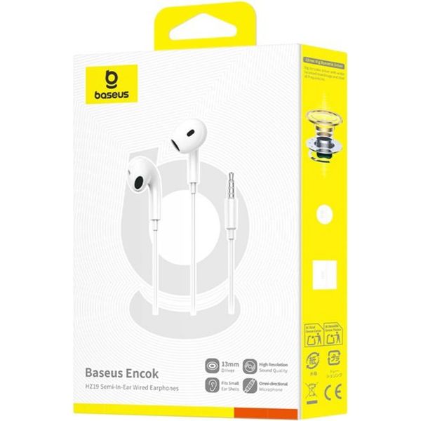 BASEUS ENCOK HZ19 HANDSFREE 3.5MM WHITE A00182301213-00