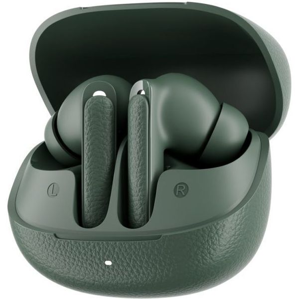QCY BUDS ANC GREEN (HT15)- 45DB ANC TWS EARBUDS 35H 5 MIC ENC, EAR-CANAL ADAPTIVE TECH, LEATHER CASE