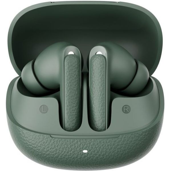 QCY BUDS ANC GREEN (HT15)- 45DB ANC TWS EARBUDS 35H 5 MIC ENC, EAR-CANAL ADAPTIVE TECH, LEATHER CASE