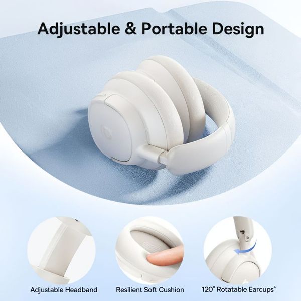 BASEUS BASS BH1 NC HANDSFREE BLUETOOTH MULTIPOINT WHITE