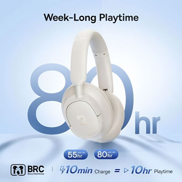 BASEUS BASS BH1 NC HANDSFREE BLUETOOTH MULTIPOINT WHITE