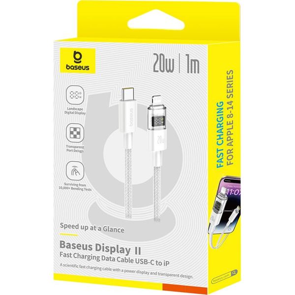 Baseus Display 2 Type-c TO Lightning Cable 20W 2.4a 2M White - Καλωδιο ...