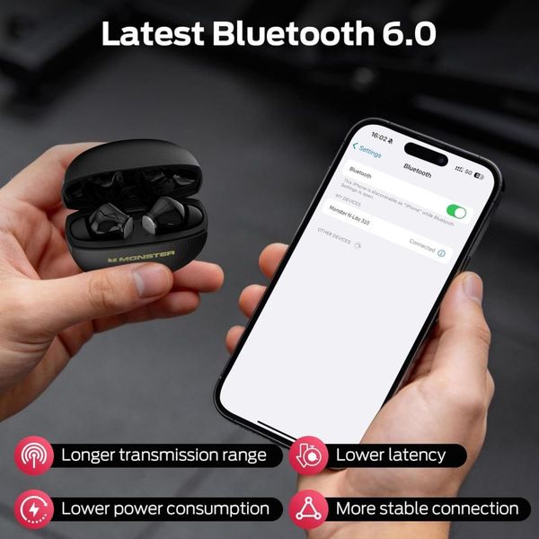 MONSTER N-LITE 310 TWS BLUETOOTH BLACK