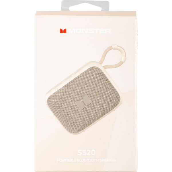 MONSTER S520 BLUETOOTH SPEAKER 5W TWS RGB WATERPROOF NUDE BEIGE