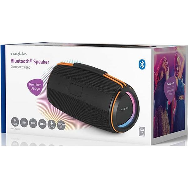 NEDIS SPBT3026BK BLUETOOTH SPEAKER 60W BLACK / ORANGE