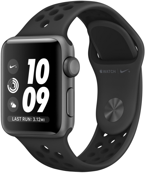 apple watch nike  series 3 gps  cellular aluminum case with anthracite sport band