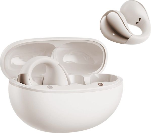 QCY CROSSKY C30 WHITE OPEN EAR TPU EARCLIP BASS ENHANCE ALGO. BT 5.4 DUAL CONNECTION EARBUDS 25H