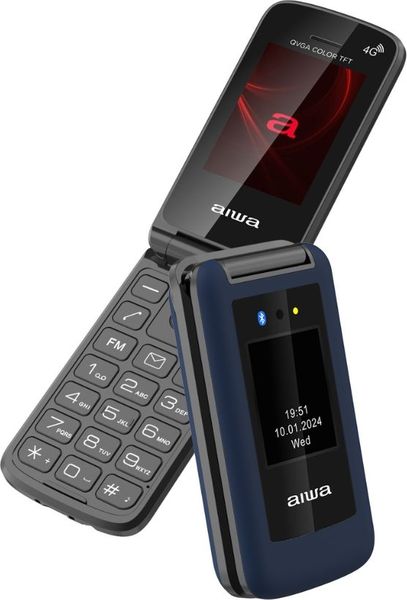 ΚΙΝΗΤΟ AIWA SLIM BT CLAMSHELL 4G FLIP-STYLE DUAL SIM PHONE BLUE FP-30-4G-BLU