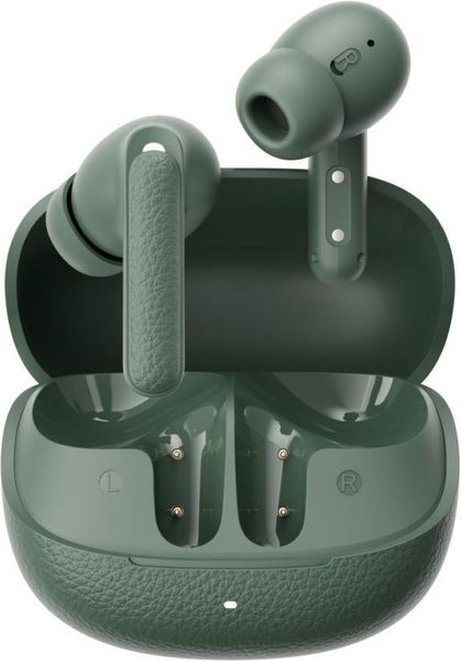 QCY BUDS ANC GREEN (HT15)- 45DB ANC TWS EARBUDS 35H 5 MIC ENC, EAR-CANAL ADAPTIVE TECH, LEATHER CASE