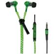 logilink hs0023 zipper stereo in ear headset neon green photo