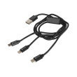 extreme media nka 1202 3in1 micro usb lightning type c charge synce usb cable 1m photo
