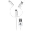 forever 3in1 cable usb to micro usb lightning type c white photo