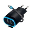 forever tc 02 wall charger 2xusb 24a with cable type c black photo forever tc 02 wall charger 2xusb 24a with cable type c black photo