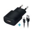 forever tc 01 wall charger usb 1a cable for iphone 8 pin black photo