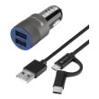 4smarts car charger set hybrid 155w with 2in1 combocord cable black photo 4smarts car charger set hybrid 155w with 2in1 combocord cable black photo