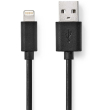 nedis ccgp39300bk10 sync and charge cable apple lightning 8 pin male usb a male 1m black photo