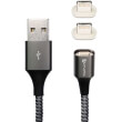 4smarts magnetic usb cable gravitycord 20 1m grey 2x lightning connectors photo