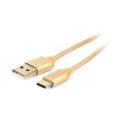 CABLEXPERT CCB-MUSB2B-AMCM-6-G COTTON BRAIDED TYPE-C USB CABLE METAL CONNECTORS 1.8M BLISTER GOLD