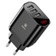 baseus universal wall charger mirror lake 3x usb 34a with display black photo