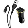 hoco car charger universe double port qc30 with cable type c z31 black photo hoco car charger universe double port qc30 with cable type c z31 black photo