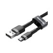 baseus cable cafule micro usb 24a 1m grey black photo