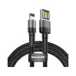 baseus cable cafule working with lightning 24a 1m grey black photo